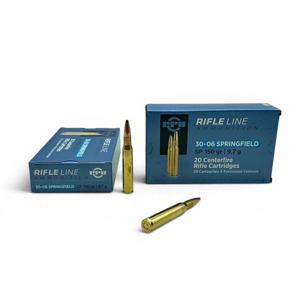 PPU 30-06 Springfield, 150 Grain SP Ammunition, 40 Rounds