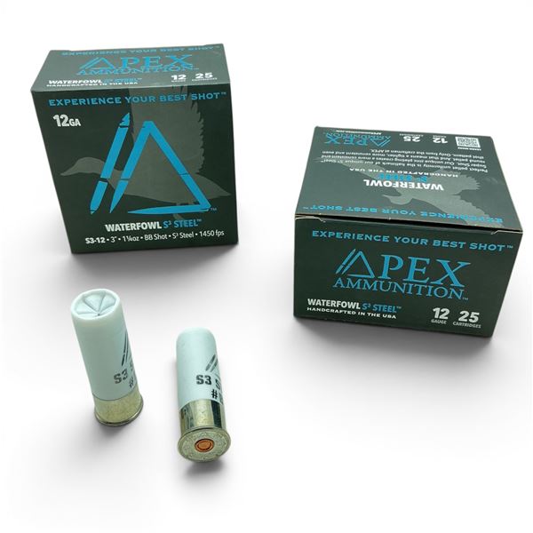 Apex Waterfowl S3 Steel 12 Ga 3" BB Ammunition, 50 Rounds