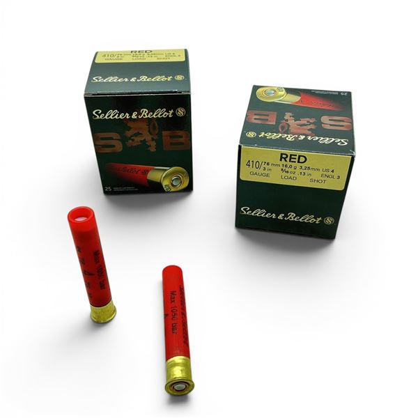 Sellier & Bellot Red 410 Bore 3" #4 Ammunition, 50 Rounds