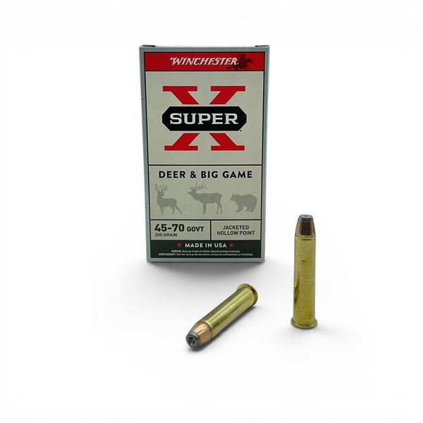 Winchester Super X Deer & Big Game 45-70 Govt, 300 Grain JHP Ammunition, 20 Rounds