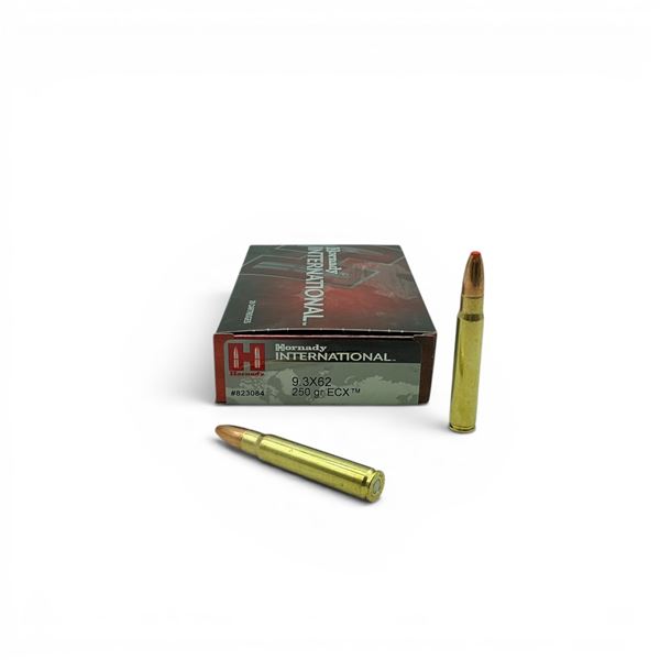 Hornady International 9.3x62, 250 Grain ECX Ammunition, 20 Rounds