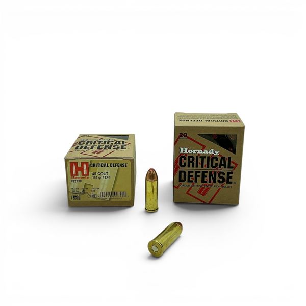 Hornady Critical Defense 45 Colt, 185 Grain FTX Ammunition, 40 Rounds