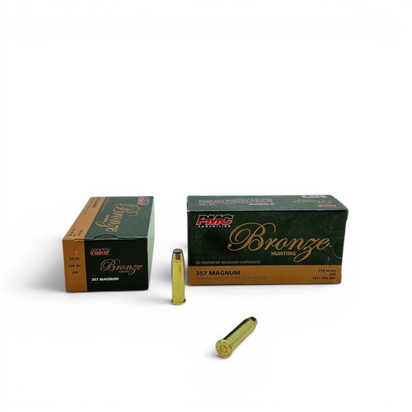 PMC Bronze 357 Magnum, 158 Grain JSP Ammunition, 100 Rounds