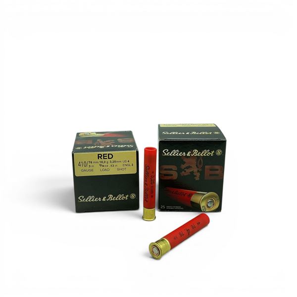 Sellier & Bellot Red 410 Ga, 3", 9/16 oz, #4 Shot Ammunition, 50 Rounds