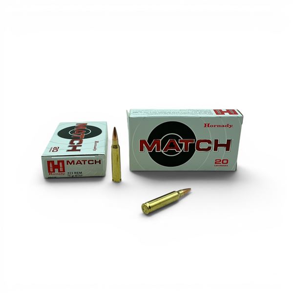 Hornady Match 223 Rem, 75 Grain BTHP Ammunition, 40 Rounds