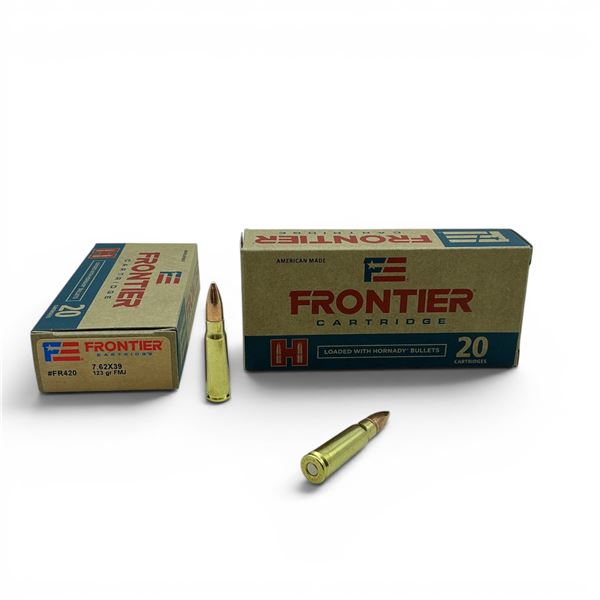 Hornady Frontier 7.62x39, 123 Grain FMJ Ammunition, 40 Rounds