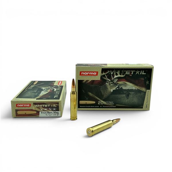 Norma Whitetail 7mm Rem Mag, 150 Grain Ammunition, 40 Rounds