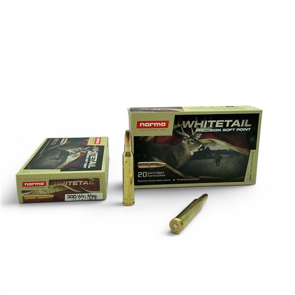 Norma Whitetail 300 Win Mag, 180 Grain Ammunition, 40 Rounds