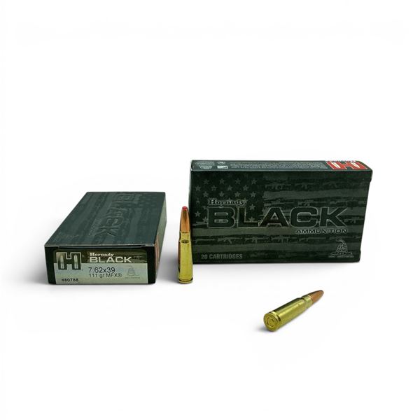 Hornady Black 7.62x39, 111 Grain MFX Ammunition, 40 Rounds