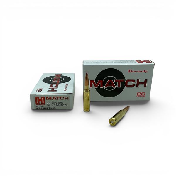 Hornady Match 6.5 Creedmoor, 140 Grain ELD Match Ammunition, 40 Rounds