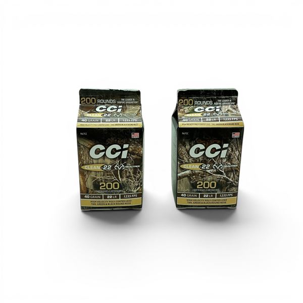 CCI Clean-22 .22 LR, 40 Grain High Velocity Poly Coated Lead Round Nose Ammunition, 400 Rounds