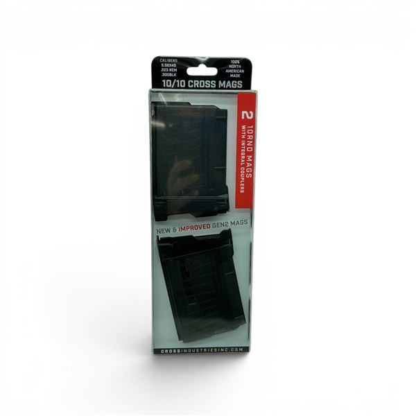 Cross Industries Gen 2 10/10 5.56/ 223 Rem/ 300 BLK 10 Round Pistol Mags X 2 with Integral Couplers