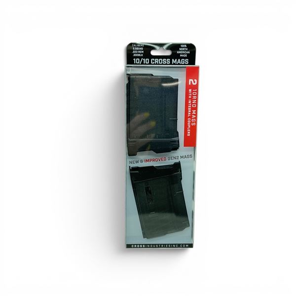 Cross Industries Gen 2 10/10 5.56/ 223 Rem/ 300 BLK 10 Round Pistol Mags X 2 with Integral Couplers
