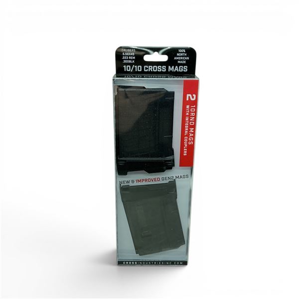 Cross Industries Gen 2 10/10 5.56/ 223 Rem/ 300 BLK 10 Round Pistol Mags X 2 with Integral Couplers