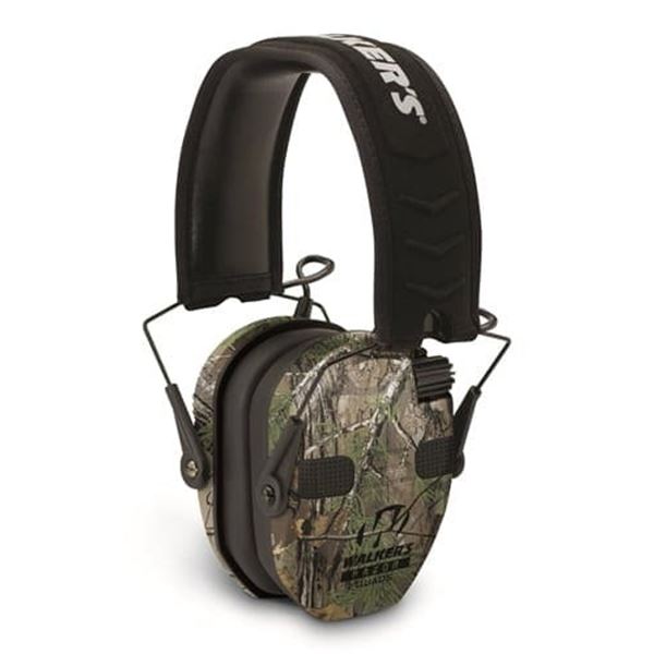 Walker's Razor Slim Quad Electronic Ear Muffs in Real Tree Camo, NRR 23, New