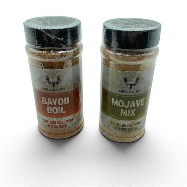 Meateater Boyou Boil Southern Spice Seasoning and Meateater Mojave Mix Southern Zest Seasoning, New