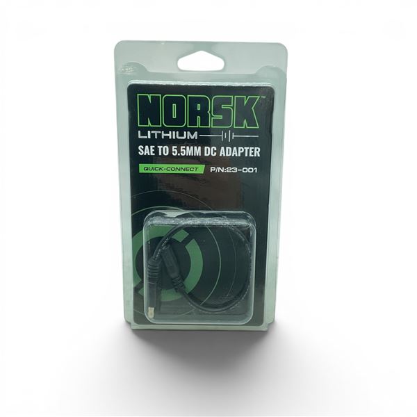 Norsk Lithium Quick Connect SAE to 5.5 mm DC Adapter, New