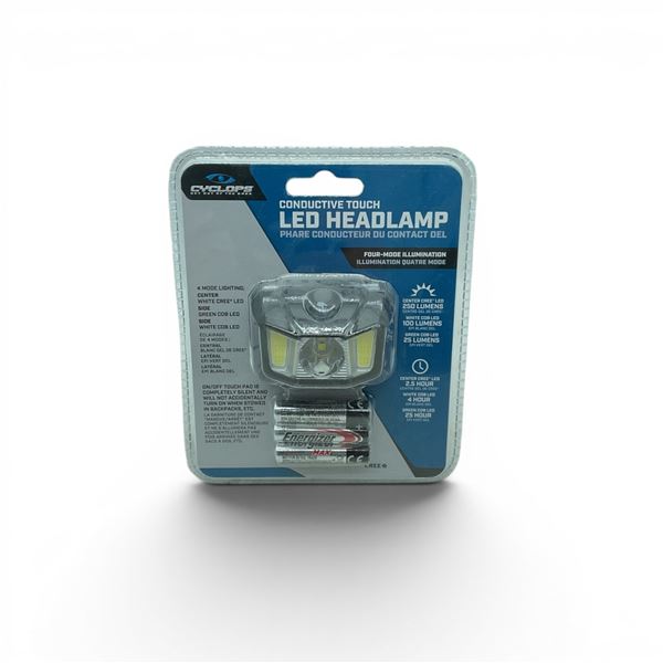 Cyclops Conductive Touch LED 250 Lumens Headlamp, Has 4 Modes of Illumination, New