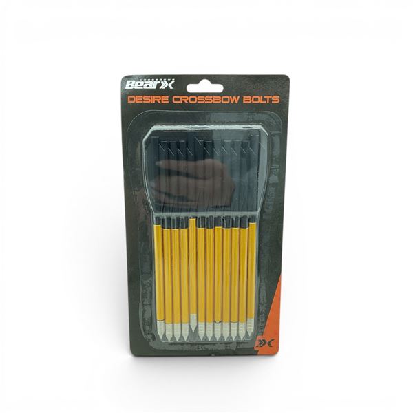 BearX Desire Aluminum Shaft Crossbow Bolts 12 Pack, New