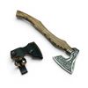 Image 1 : Fixed 5" Blade Axe with Wood Handle and Leather Blade Sheath