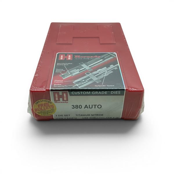 Hornady Custom Grade 380 Auto 3 Die Reloading Set, New