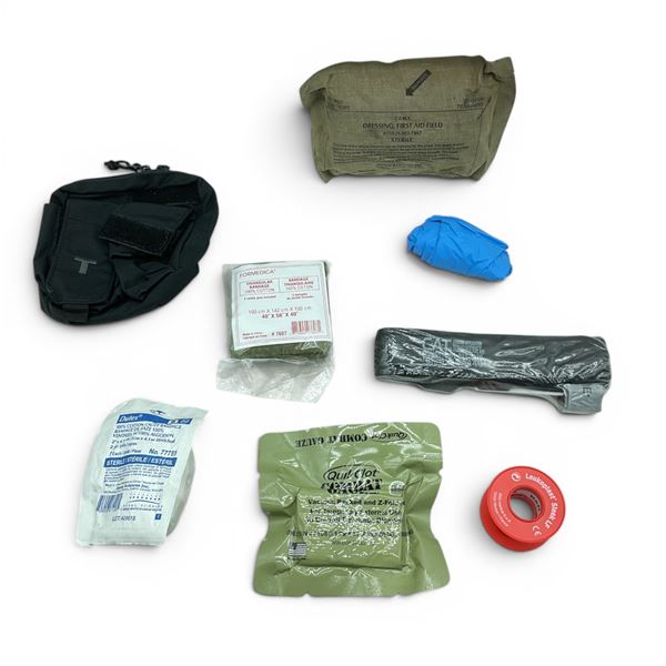 IFAK First Aid Kit, Contains Bandages, Tourniquet, Gloves, Tape and Pouch