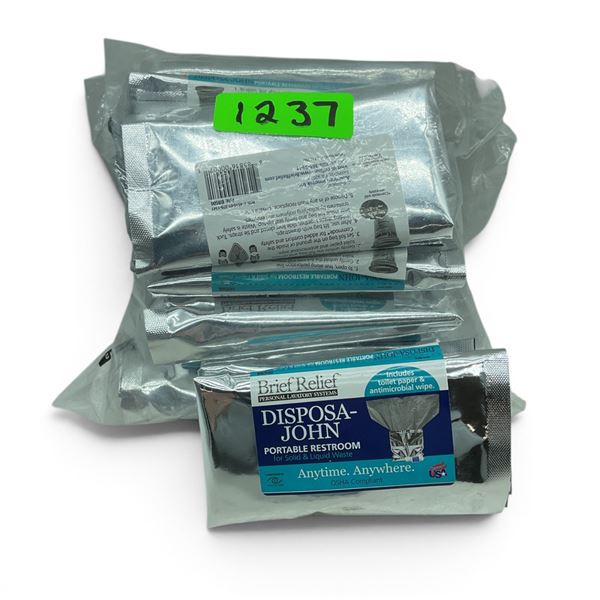 Brief Relief Disposa-John Portable Restroom X 10 Qty, New