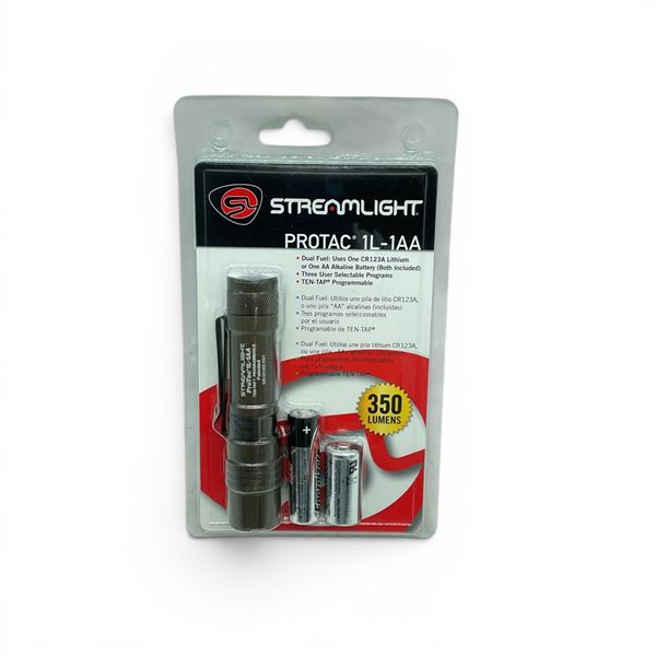 Streamlight Protac 1L-1AA Dual Fuel Flashlight, 350 Lumens, New