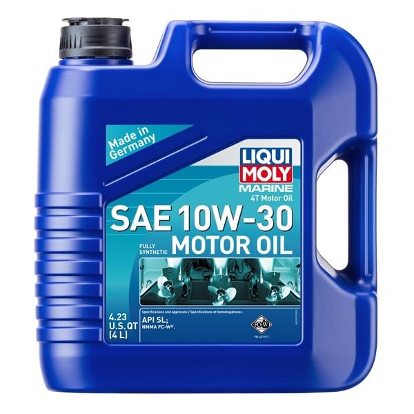 Liqui Moly Marine SAE 10w-30 Fully Synthetic 4T Motor Oil, 4 Liter Bottle, New