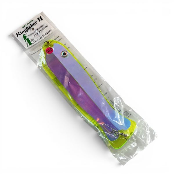 O'Ki Tackle Kingfisher II Flasher Lure in Green Jelly Fish Purple Phantom, New