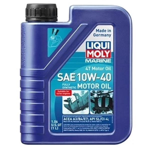 Liqui Moly Marine SAE 10W-40 Fully Synthetic Motor Oil for Turbo Engines, 1 L