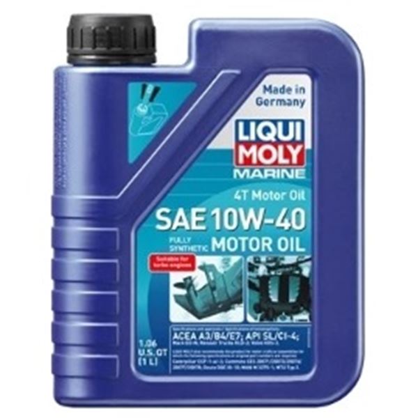 Liqui Moly Marine SAE 10w-40 Fully Synthetic 4T Motor Oil, 1 Liter Bottle, New