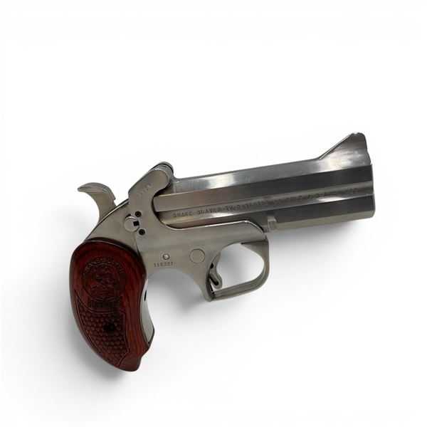 Bond Arms Stainless Snake Slayer Derringer .45 Colt/.410 4.25" Barrels Wood Grips, Restricted