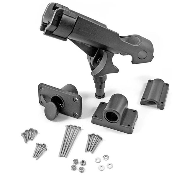 T-H Marine Universal Rod Holder with Pivot for Round or Square Rails, New