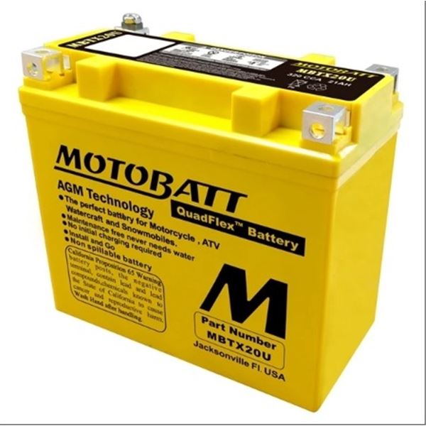 Motobatt Quadflex AGM 4 Terminal Battery MBTX20U, New