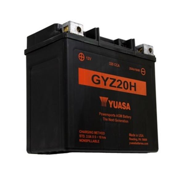 Yuasa Powersports Maintenance Free AGM High Performance GYZ20H Battery, New
