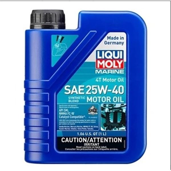 Liqui Moly Marine SAE 25W-40 Synthetic Blend Motor Oil, 1 L