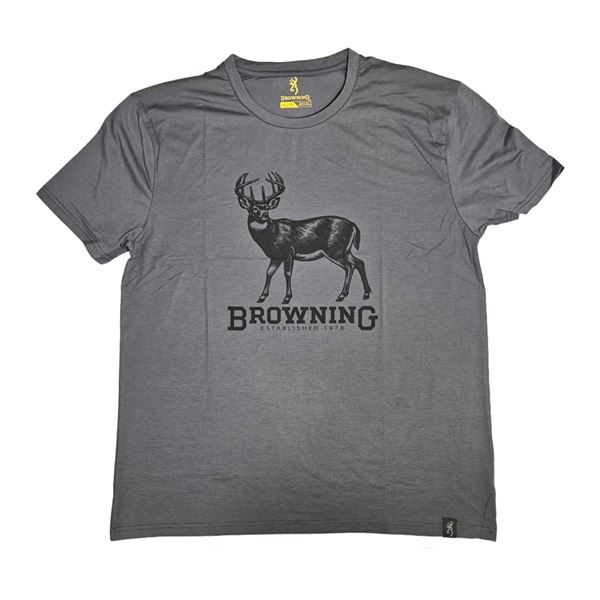 Browning Whitetail T-Shirt Size Medium, Grey, New
