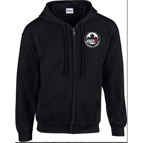 Gun Owners of Canada Zip Up Hoodie, Black Size Medium, New