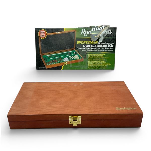Remington Sportsman 27 Piece Gun Cleaning Kit for Rifles, Shotgun and Handgun with Wooden Box, New