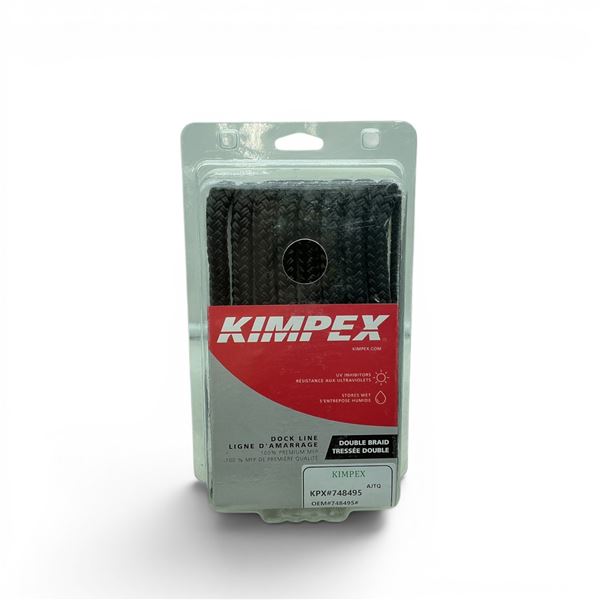 Kimpex 100% MFP 1/2" x 15' Double Braid Dock Line, New