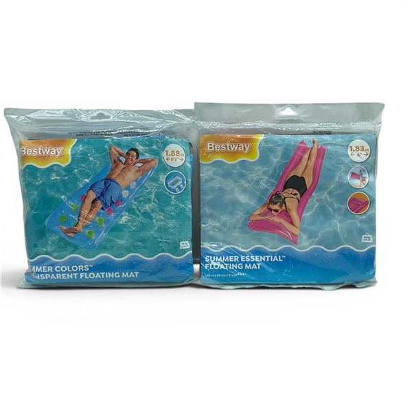 Bestway Floating Mats, 90 kg Limit X 2 Qty, New
