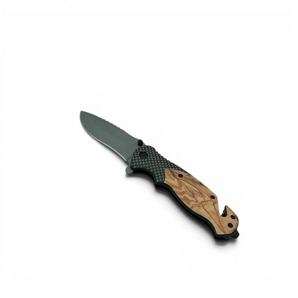 Folding 3.5" Blade Pocket Knife with Belt Cutter, Glass Breaker and Belt Clip, New