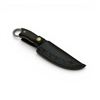 Image 3 : Fixed 4.5" Blade Knife with Wooden Handle and Belt Sheath, New
