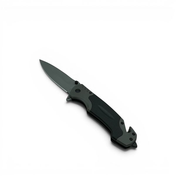 Folding 3.75" Blade Pocket Knife with Belt Cutter, Glass Breaker and Belt Clip, New