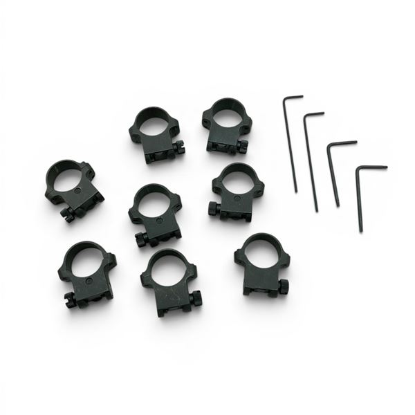 Loose Scope Rings with Some Hardware, Black X 8 Qty