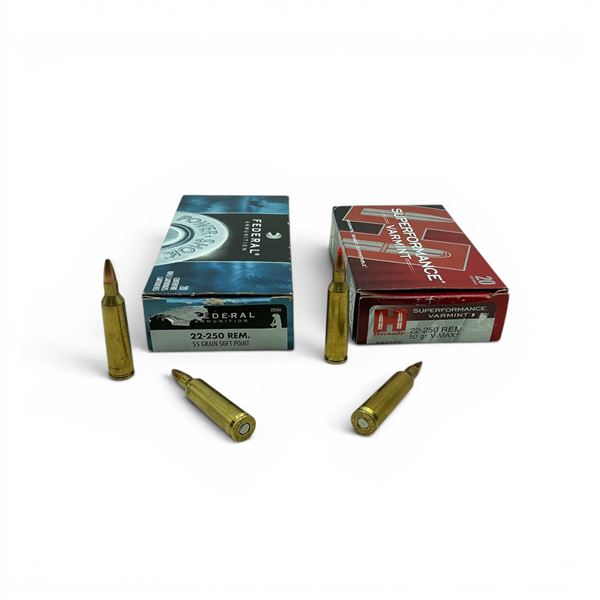 Hornady Superformance Varmint 22-250 Rem and Federal Power-Shok 22-250 Rem Ammunition, 29 Rounds
