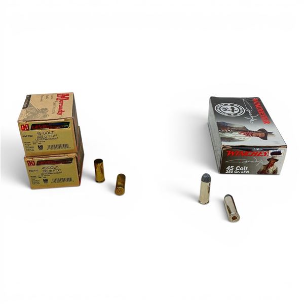 Hornady LeveRevolution 45 Colt and Winchester 45 Colt Ammunition and Cases, 38 Rounds and 20 Cases