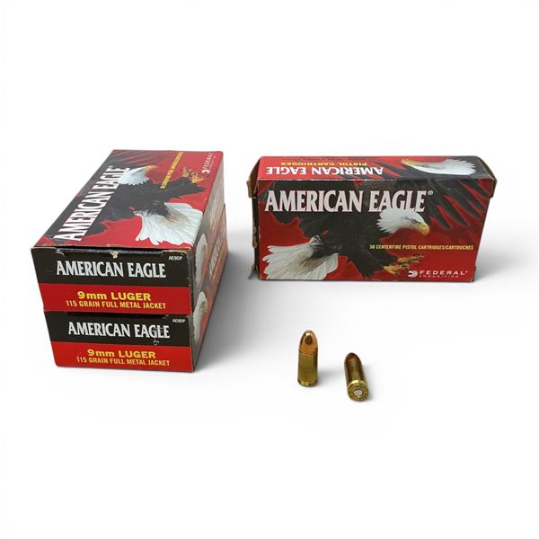 Assorted 9mm Luger Ammunition, 114 Rounds