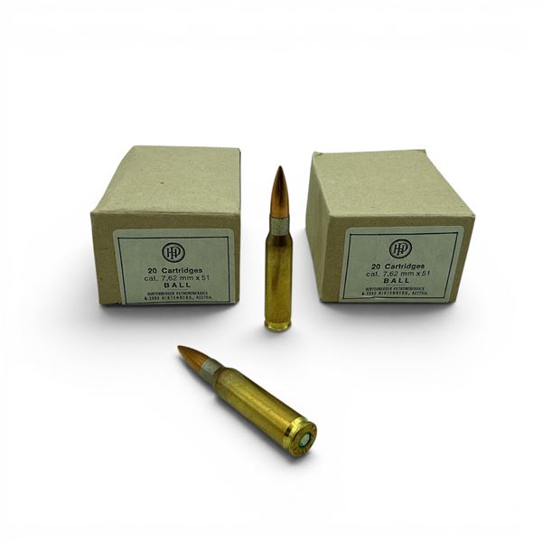Hirtenberger Patronenfabrik 7.62 X 51 Ball Ammunition, 40 Rounds